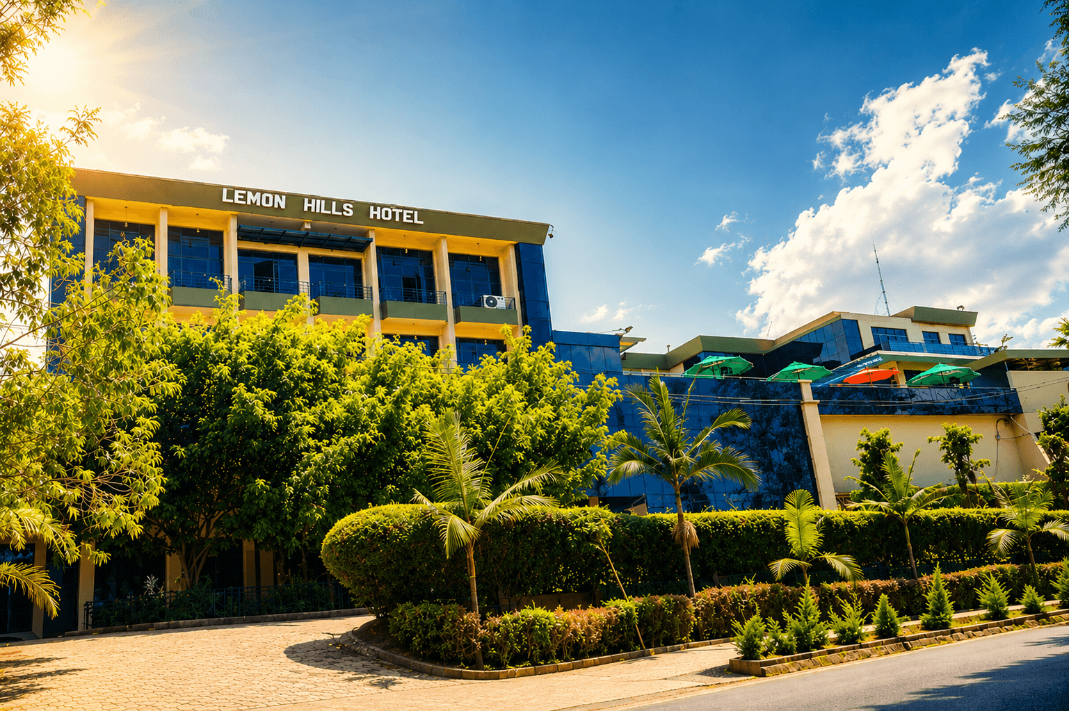 Lemon Hills Hotel exterior, set among gardens on the hill